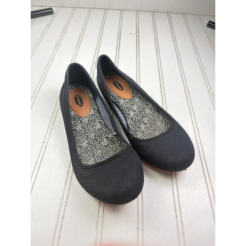 Dr. Scholl's Black Canvas Comfort Slip On Ballet Flats Women's Size 7M